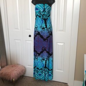 Beautiful bright teal maxi dress